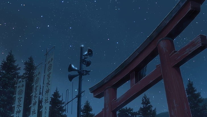 Makoto Shinkai, Kimi no Na Wa, anime, sky, stars, Wallpaper HD