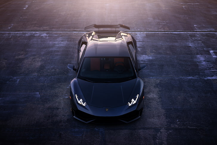 Super carro, Lamborghini, Lamborghini Huracan, vista aérea, HD papel de parede