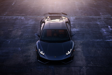 Süper Araba, Lamborghini, Lamborghini Huracan, havadan görünümü, HD masaüstü duvar kağıdı HD wallpaper