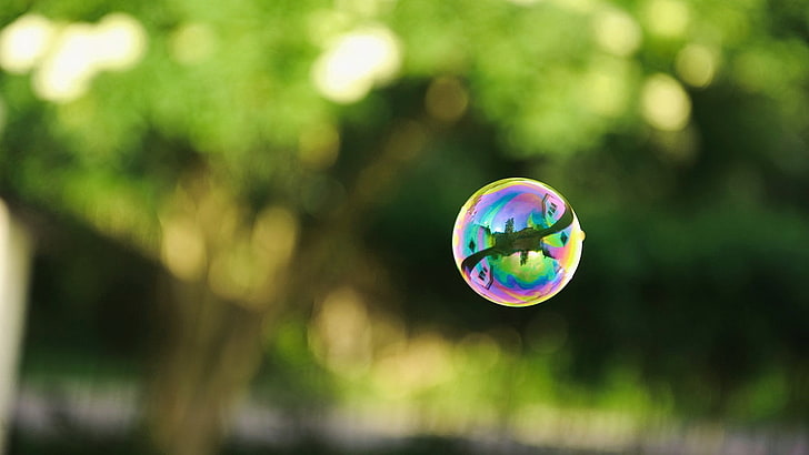 close-up photography of bubble, bubbles, digital art, bokeh, HD wallpaper