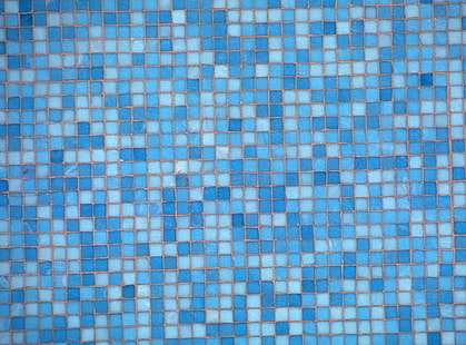 Голубая мозаика, голубая керамическая плитка, винтаж, синяя, мозаика, HD обои HD wallpaper