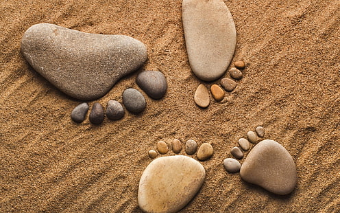 bokek, piedi, appendere, gambe, umore, ciottoli, rocce, sabbia, pietre, dieci, zen, Sfondo HD HD wallpaper