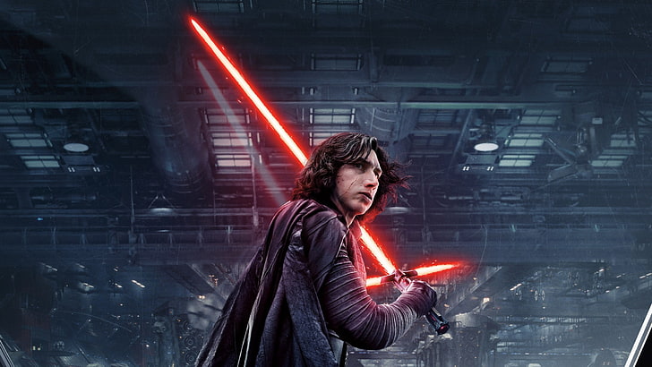 Star Wars character, Star Wars: The Last Jedi, Star Wars, Kylo Ren, lightsaber, men, movies, fictional characters, movie characters, HD wallpaper
