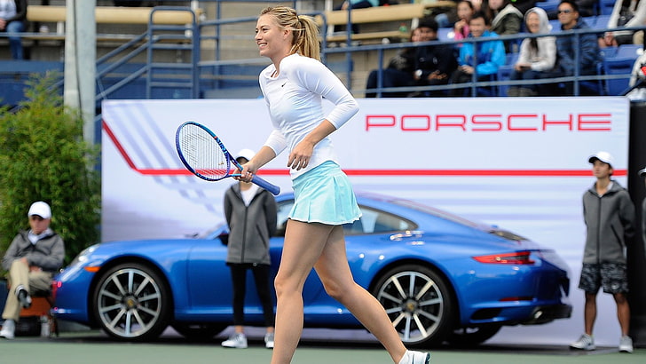 szara męska koszulka polo, Maria Sharapova, tenis, Tapety HD