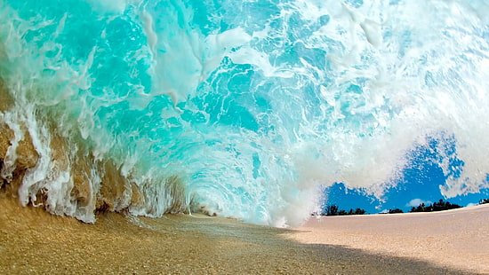 Sand, Wasser, Wellen, Strand, HD-Hintergrundbild HD wallpaper