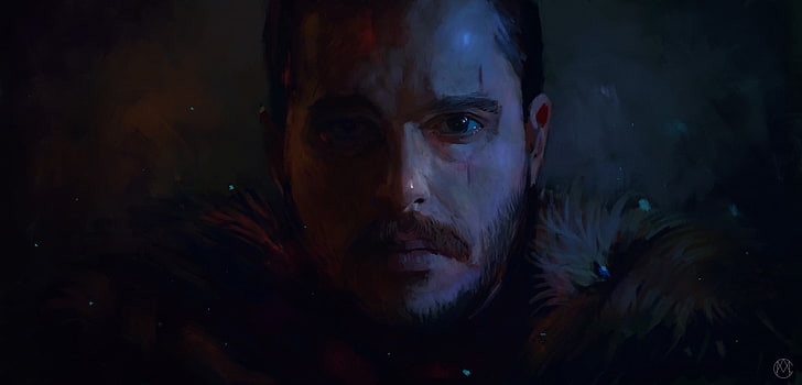 Pieśń lodu i ognia, Jon Snow, Aegon Targaryen, Gra o tron, portret, malarstwo, Tapety HD