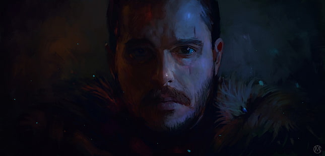 Pieśń lodu i ognia, Jon Snow, Aegon Targaryen, Gra o tron, portret, malarstwo, Tapety HD HD wallpaper