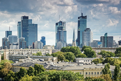 Полша, небостъргач, Варшава, HD тапет HD wallpaper