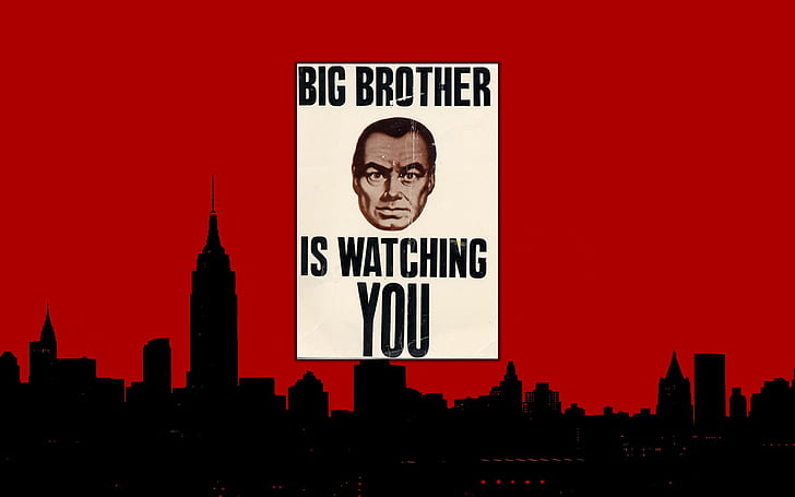 1984 Big Brother Red HD, duży brat ogląda cię ilustrację, filmy, czerwony, duży, 1984, bracie, Tapety HD