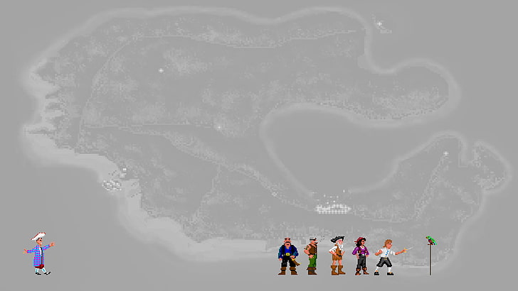captura de tela do aplicativo de jogo, Escape from Monkey Island, videogames, pixels, pixel art, arte, HD papel de parede