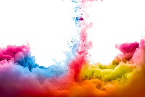 разноцветный туман, краска, дым, яркость, HD обои HD wallpaper