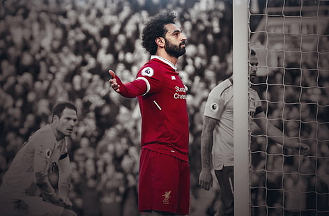 Mohamed Salah - Liverpool, maglia da calcio rossa da uomo, sport, calcio, calciatore, Liverpool, mohamedsalah, Sfondo HD HD wallpaper