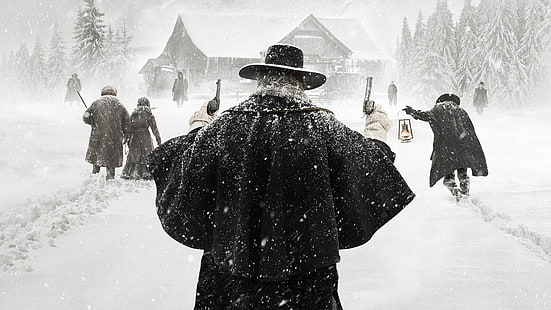 cappotto nero da uomo, The Hateful Eight, film, Quentin Tarantino, Sfondo HD HD wallpaper