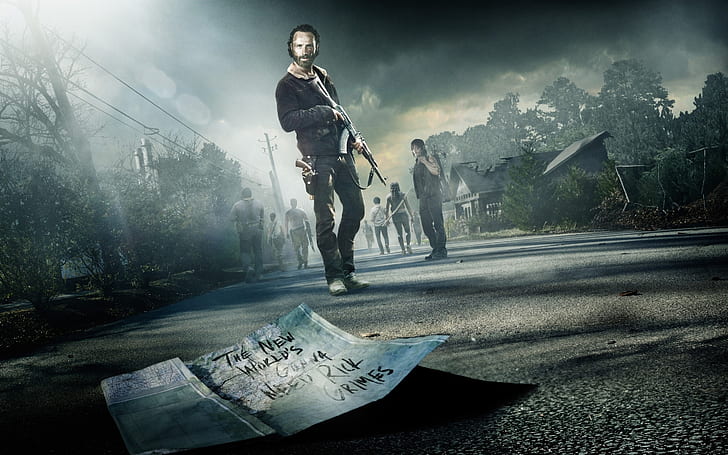The Walking Dead Rick Grimes, o Walking Dead Walker HD Wallper, The Walking Dead, ação, Andrew Lincoln, HD papel de parede