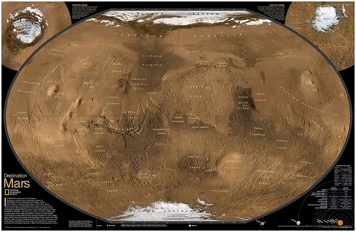 Mapa świata Marsa, mapa, planeta, Mars, Tapety HD