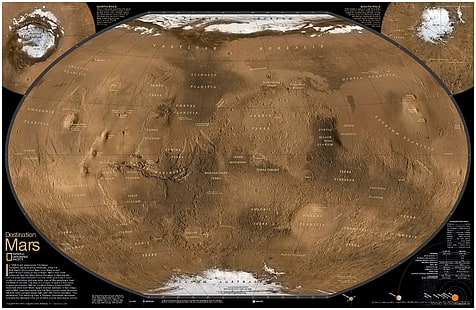 كوكب المريخ خريطة العالم ، الخريطة ، الكوكب ، المريخ، خلفية HD HD wallpaper