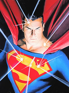 Alex Ross, Superman, schaut den Betrachter an, HD-Hintergrundbild HD wallpaper
