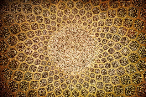 brown floral mat, the mosque, The dome, Oriental ornaments, HD wallpaper HD wallpaper