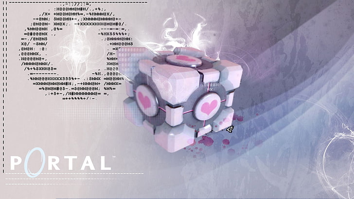 teko keramik putih dan merah muda, Portal (game), video game, Wallpaper HD