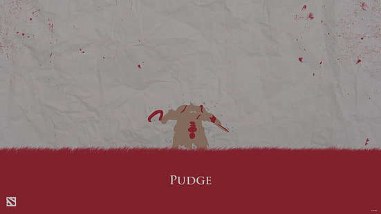 Dota 2 Pudge тапет, червен, кръв, минимализъм, герой, Защита на древните, месар, DotA 2, Pudge, HD тапет HD wallpaper