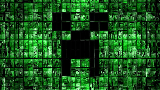 Minecraft Creeper wallpaper, Video Game, Minecraft, Creeper (Minecraft), Green, HD wallpaper HD wallpaper