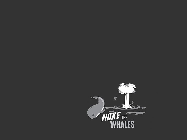 Balinalar Nukes logosu, minimalizm, HD masaüstü duvar kağıdı