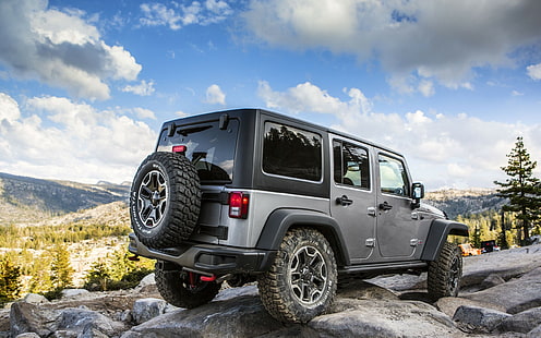Jeep, voiture, Jeep Wrangler, arbres, roues, jeep, voiture, jeep wrangler, arbres, roues, Fond d'écran HD HD wallpaper