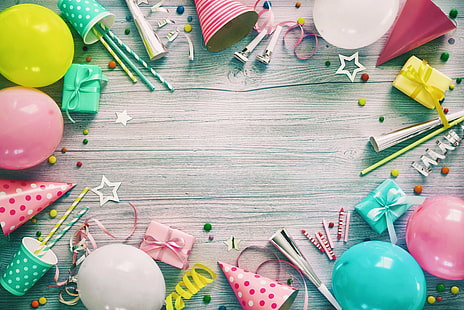 Праздник, День Рождения, Воздушный шар, Праздник, Подарок, HD обои HD wallpaper