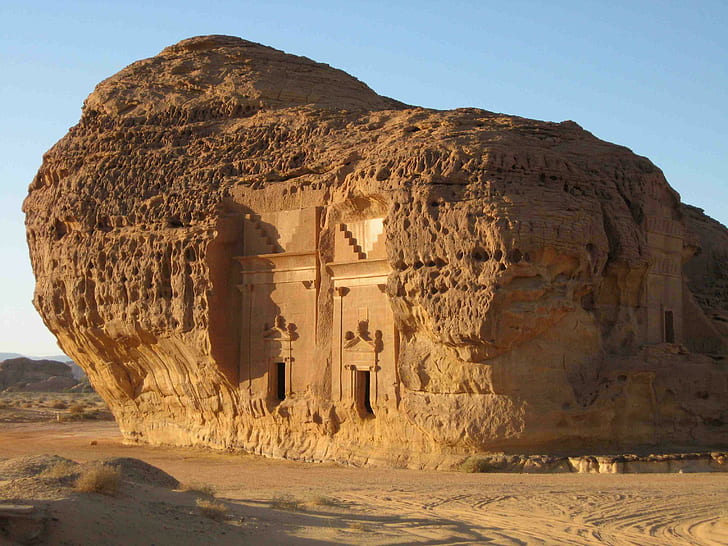 Mada'in Seleh, landscape, rock, saudi-arabia, archaeological, HD wallpaper