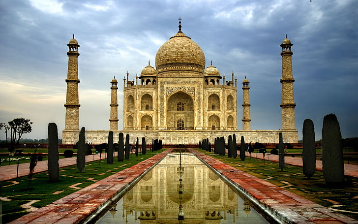 อินเดียอักราทัชมาฮาล - เมืองภาพถ่าย HD วอลล์เปเปอร์มัสยิดสีน้ำตาล, วอลล์เปเปอร์ HD
