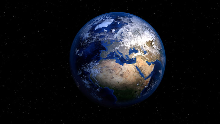 Mavi, küre, 5k, toprak, koyu arka plan, dünya, gezegen, HD masaüstü duvar kağıdı