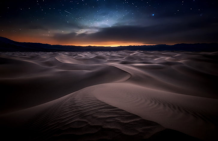 Brown desert, night, nature, desert, HD wallpaper | Wallpaperbetter