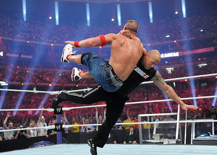 WWE, John Cena, Dwayne Johnson, Wallpaper HD