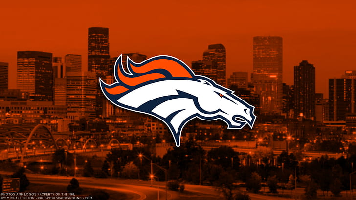 Piłka nożna, Denver Broncos, godło, logo, NFL, Tapety HD