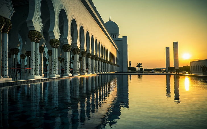 world, 1920x1200, Sheikh Zayed Mosque, Abu Dhabi, Vereinigte Arabische Emirate, Asien, hd, HD-Hintergrundbild