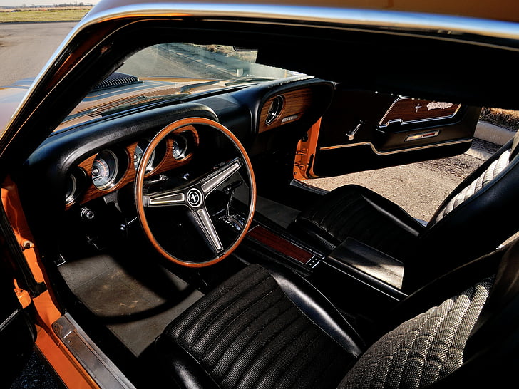 1970, 428, klasyczny, kobra, ford, wnętrze, odrzutowiec, mach 1, mięśnie, mustang, super, twister, Tapety HD