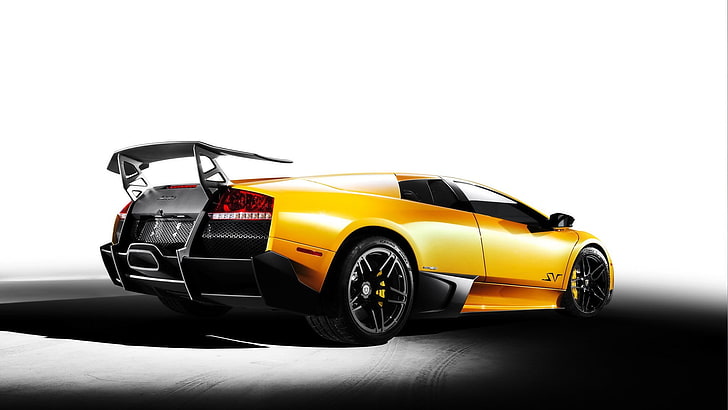gelbes und schwarzes Coupé-Druckgussmodell, Lamborghini Murcielago, HD-Hintergrundbild