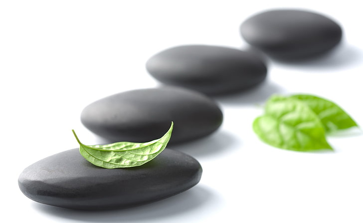Zen Stone, vier schwarze Steine, Aero, White, Stone, Zen, Zen Stone, HD-Hintergrundbild