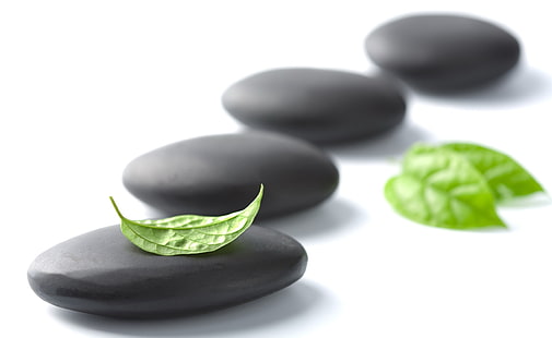Zen Stone, four black stones, Aero, White, Stone, zen, zen stone, HD wallpaper HD wallpaper