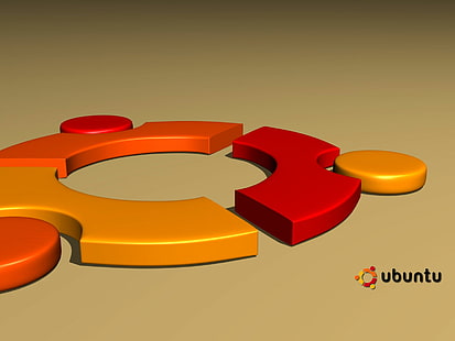 ubuntu 3D Logo、ubuntu logo、ロゴ、ubuntu、 HDデスクトップの壁紙 HD wallpaper