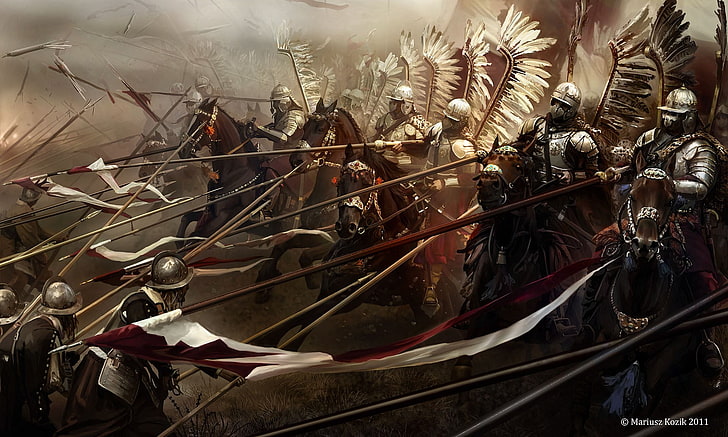 騎士団と騎士団のデジタル壁紙、ポーランド騎兵、ポーランド、馬、軍隊、翼のある騎兵、騎兵、翼のある騎兵、キルコルムの戦い、 HDデスクトップの壁紙