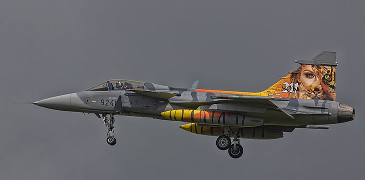 Düsenjäger, Saab JAS 39 Gripen, Flugzeuge, Düsenjäger, Kampfflugzeug, HD-Hintergrundbild