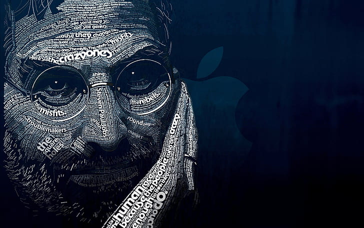 연예인, Steve Jobs, Apple Inc., 예술, 얼굴, 타이포그래피, HD 배경 화면