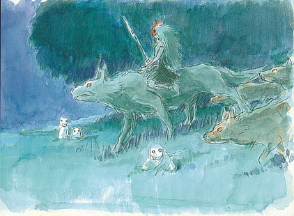 Studio Ghibli, Princess Mononoke, Ashitaka, artwork, HD wallpaper HD wallpaper