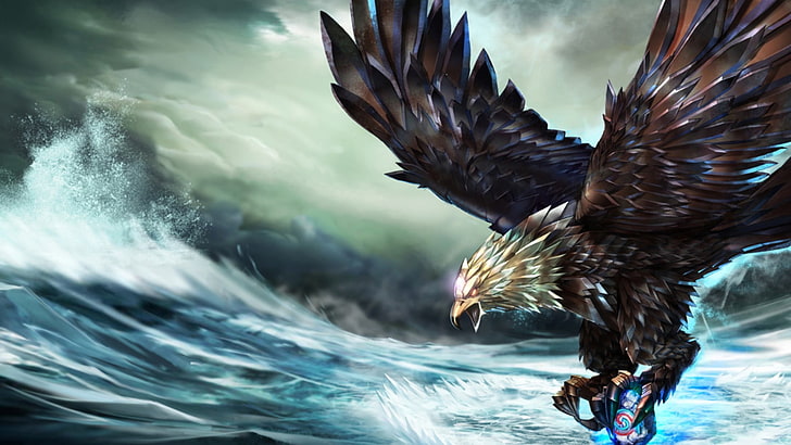 fondo de pantalla de águila marrón y blanca, League of Legends, videojuegos, Fondo de pantalla HD