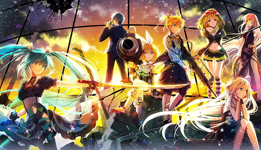 Vocaloid Tapete, Vocaloid, Hatsune Miku, Kaito, Kagamine Len, Kagamine Rin, Megpoid Gumi, Megurine Luka, IA (Vocaloid), HD-Hintergrundbild HD wallpaper