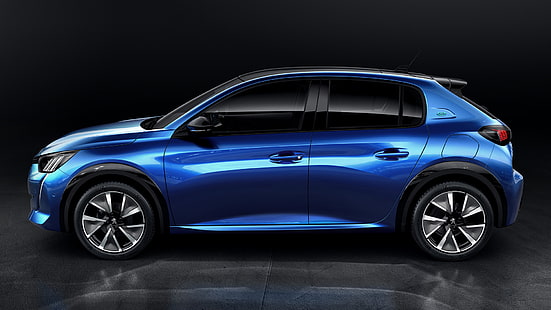  Peugeot, Peugeot e-208 GT, Blue Car, Car, Electric Car, Supermini, HD wallpaper HD wallpaper