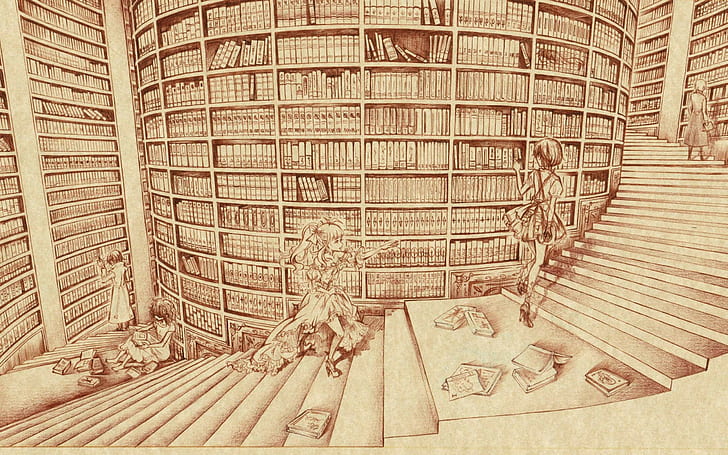 perpustakaan, buku, Wallpaper HD