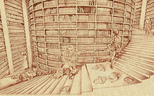 biblioteca, libri, Sfondo HD HD wallpaper