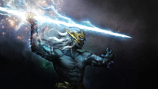 rayo, estrellas, el dios del trueno, Zeus Thundergod, Zeus The Thunderer, Fondo de pantalla HD HD wallpaper